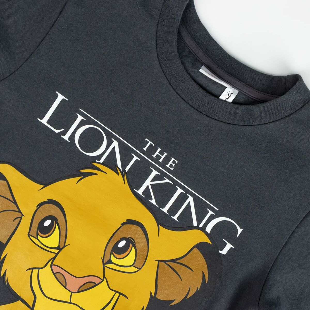 Dětská mikina bez kapuce The Lion King Tmavě šedá